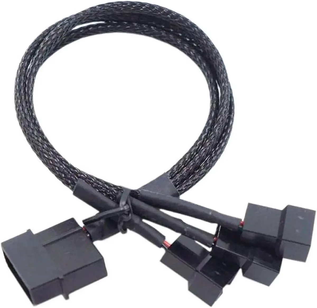 Vszerda Vszerda Molex LP4 to 4x 3/4-pin Fan Splitter Cable 10 inch Black — product photo