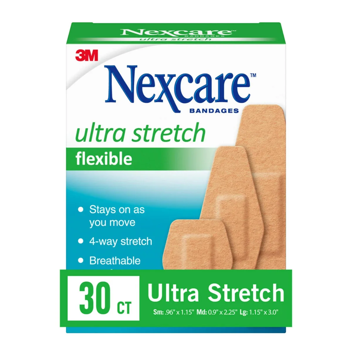  Nexcare 576-30PB Soft 'n Flex Bandage Assorted 30 Count rescue — product photo