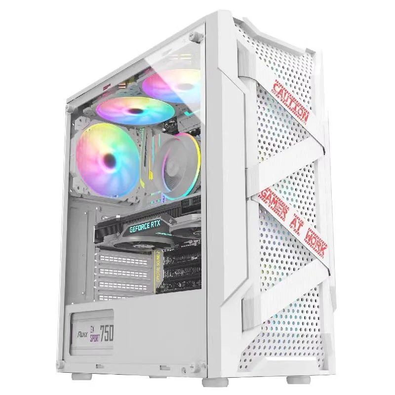 Corn Electronics Corn Electronics White Mid-Tower PC Case ATX 300mm GPU 155mm Cooler — product photo