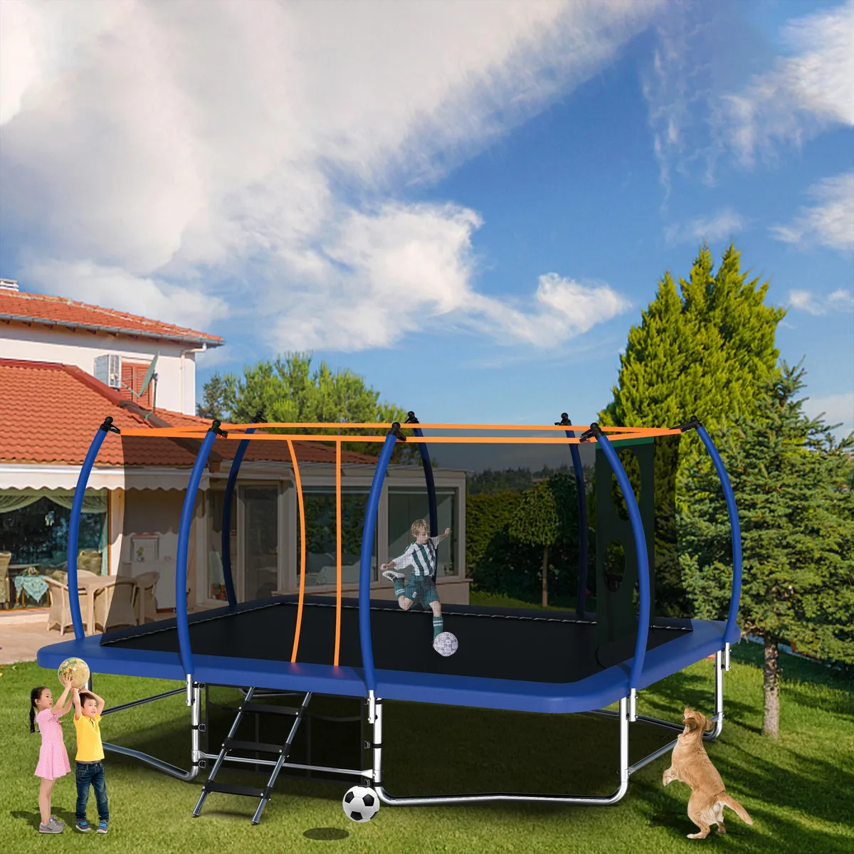 MERSCO MERSCO 10x16FT Rectangle Trampoline Blue — product photo
