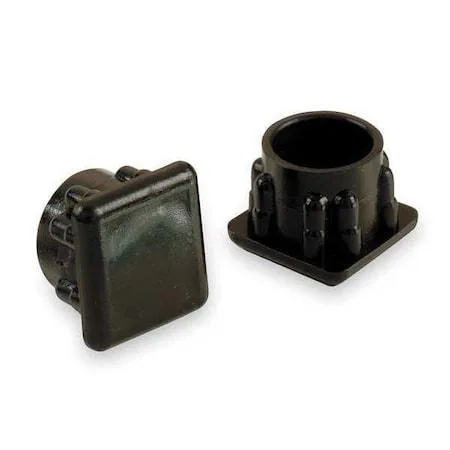Black round plastic slip-on leg tips, pack of 24
