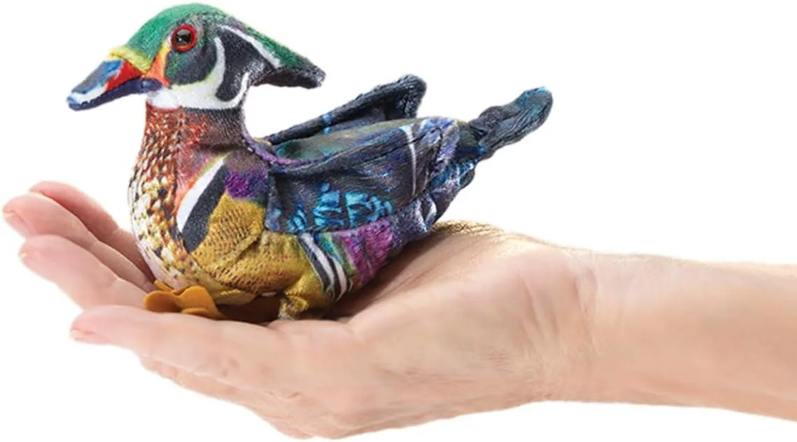 Folkmanis Puppets Folkmanis Puppets Mini Wood Duck Finger Puppet 5.5 x 3.5 inches — product photo