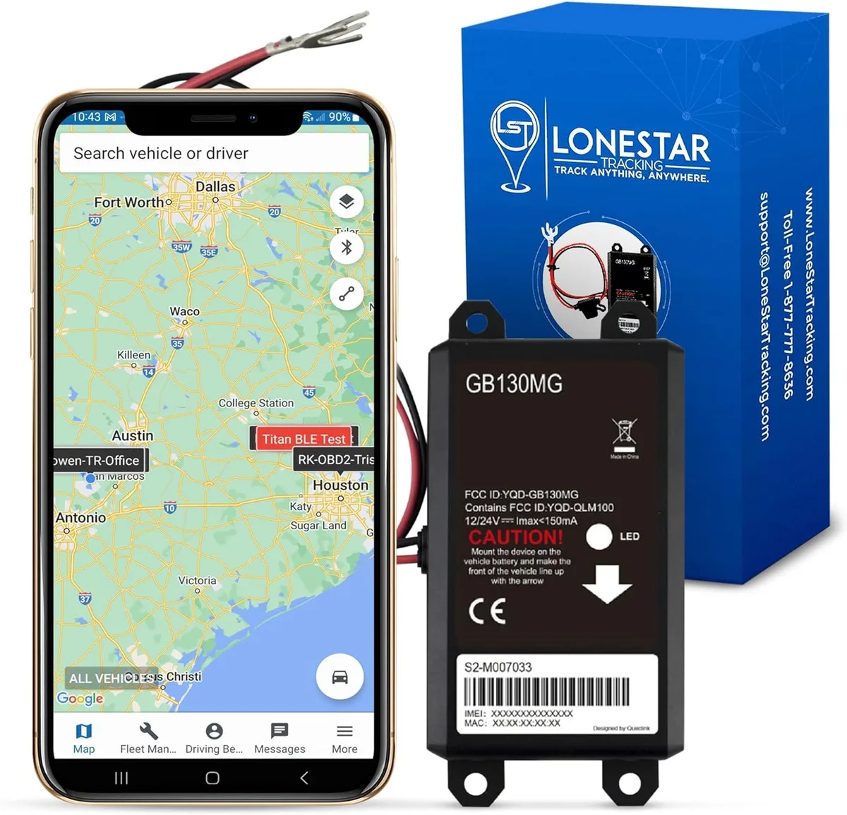 LoneStar Tracking LoneStar Tracking GB130MG Wired GPS Tracker 1600 Hz Accelerometer — product photo