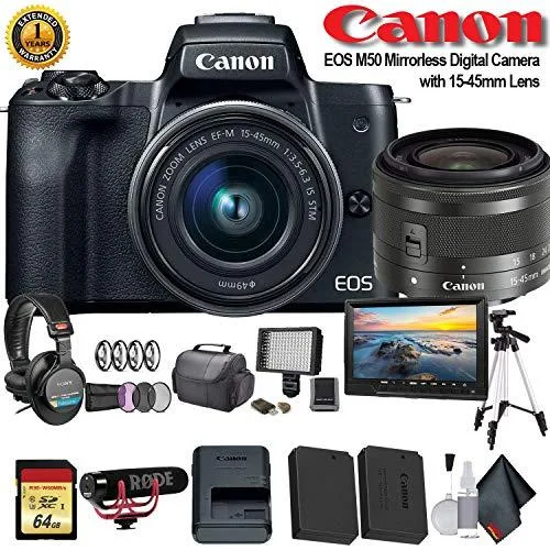 Canon International Canon International EOS M50 Mirrorless Camera with 15-45mm Lens Professional Bundle — product photo