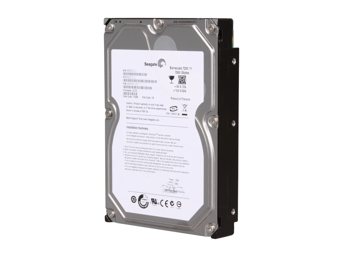 Seagate Seagate ST31500341AS 1.5TB 7200 RPM 32MB SATA 3.0Gb/s 3.5" internal hard drive — product photo