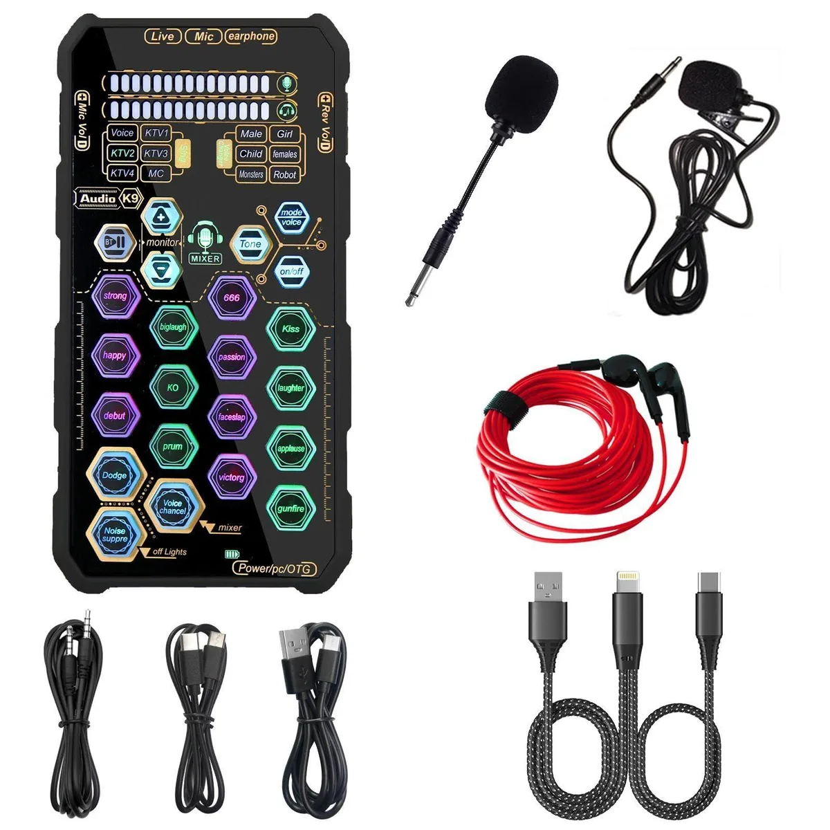  Khyberah SK9 Sound Card 5.0 Ch 48 KHz 14 Effects 0.331 kg — product photo