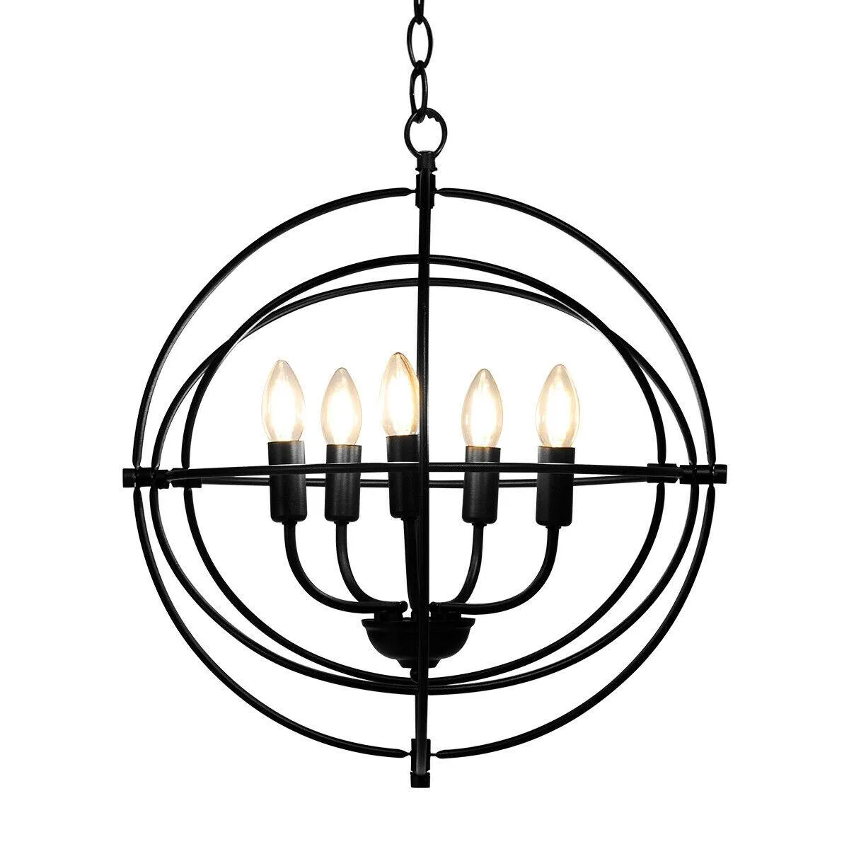 SlickBlue SlickBlue 20 Inch 5 Lights Metal Chandelier Black — product photo