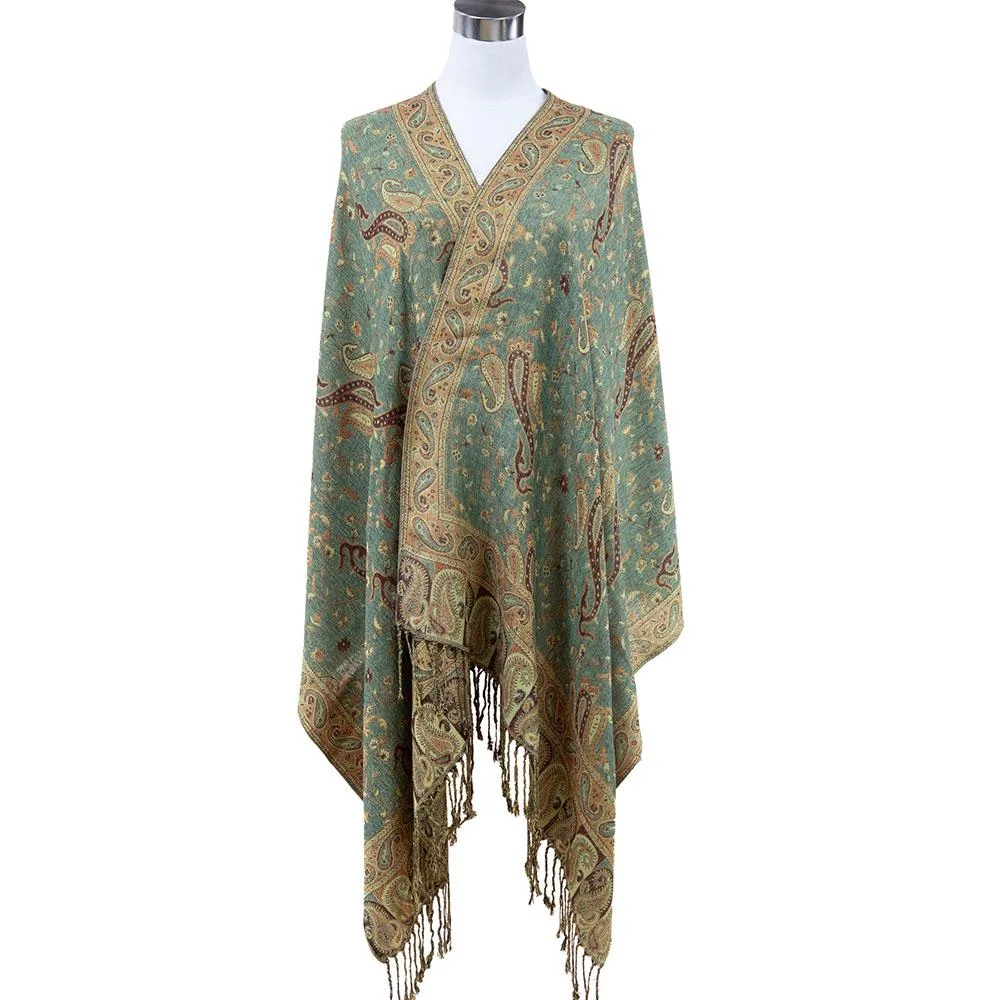 Ankarsrum Original USA Ankarsrum Original USA Floral Paisley Pashmina Shawl Green — product photo