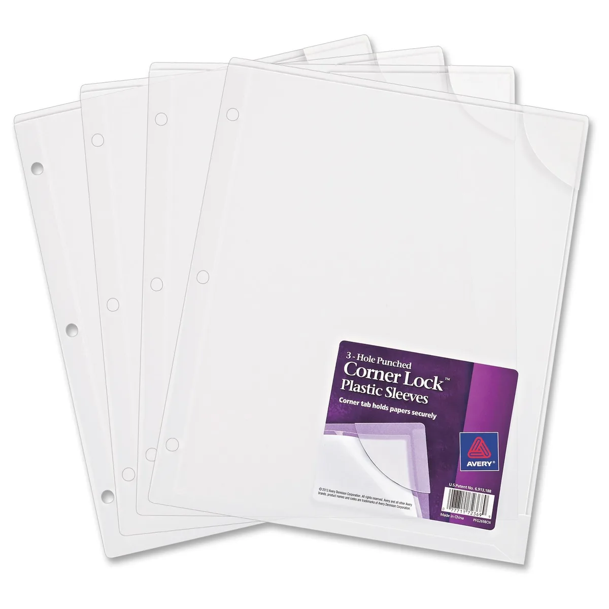 Avery Avery 72269 Binder Sleeve Corner Lock 4 Pack 20 pg Clear — product photo