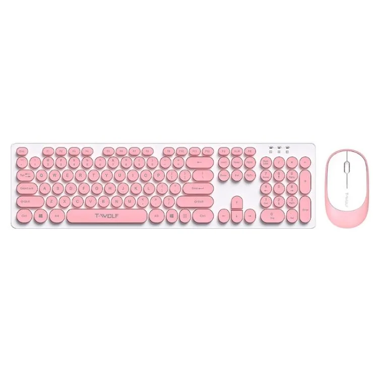 allentian allentian T-WOLF TF770 Wireless Keyboard &amp; Mouse Set Pink — product photo