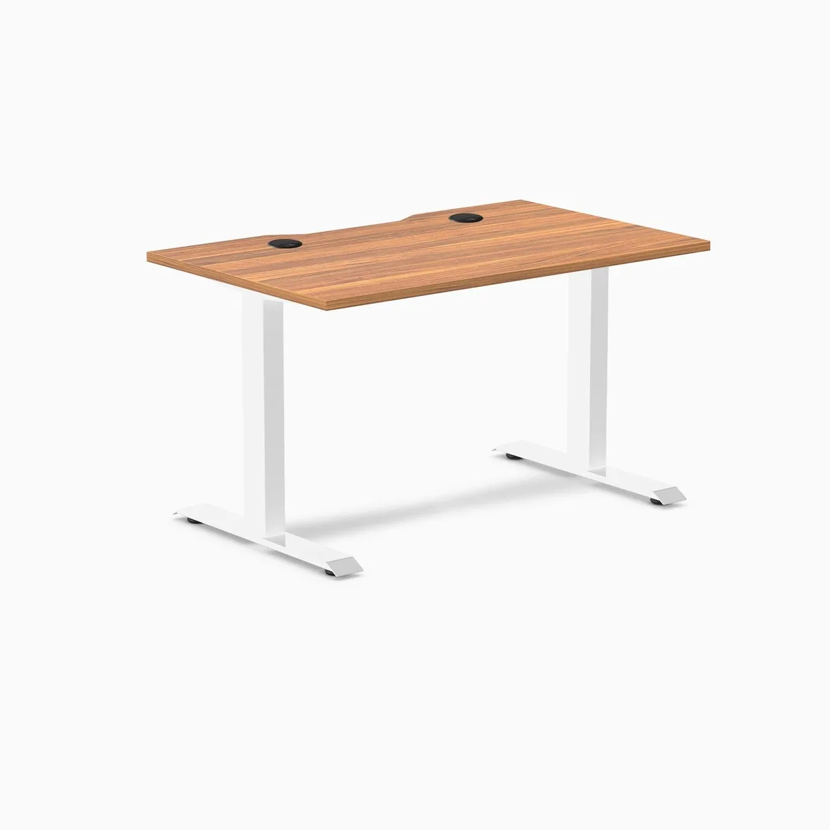 Desky Desky Zero Scalloped Laminate Desk Prime Oak White 47.2 x 29.5 in with Grommets — product photo