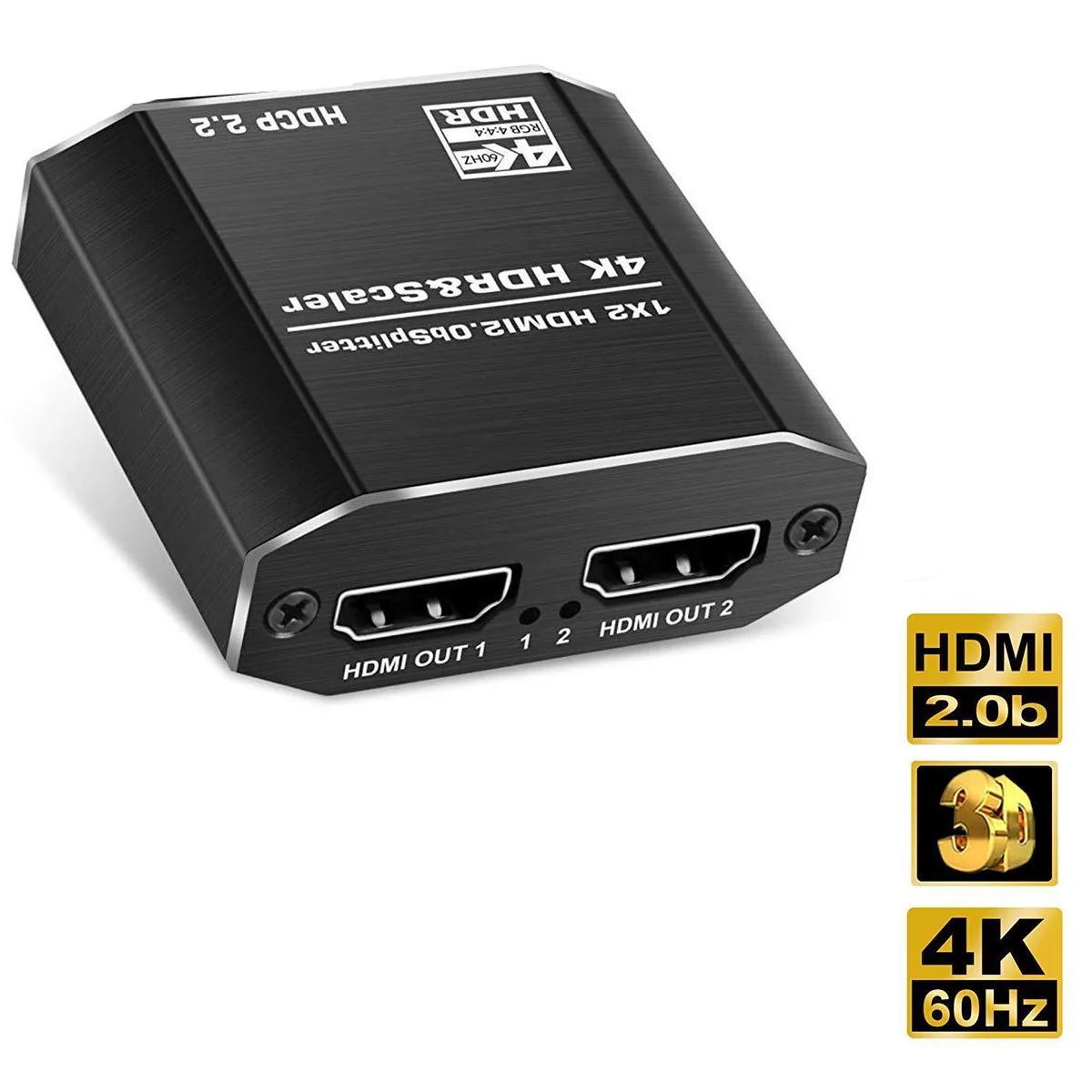 WRIARICH WRIARICH OZF12-2 HDMI 2.0 Splitter 1x2 4K 60Hz 18Gbps — product photo