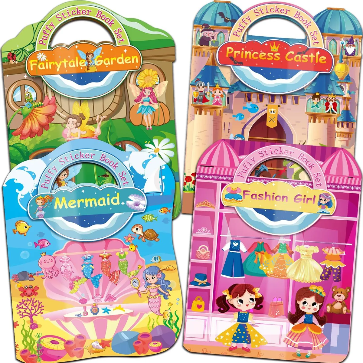  Avery 20250102CC Sticker Roll 4-Set Mermaid Fashion Girl Fairy Princess Castle 11x7.8in 65lb .39in — product photo