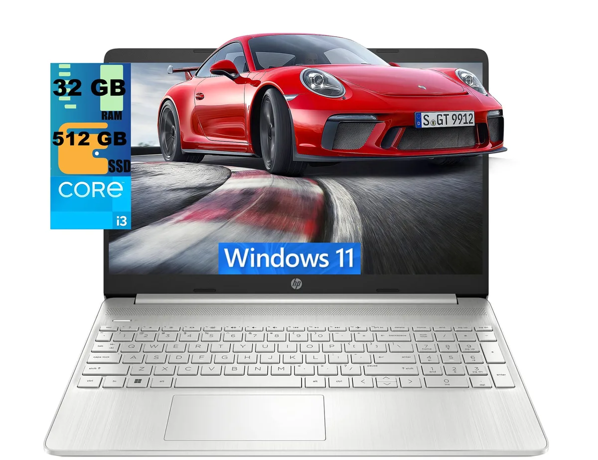 HP HP 15 laptop Intel Core i3-1115G4 32GB 512GB PCIe SSD 15.6" HD Silver — product photo