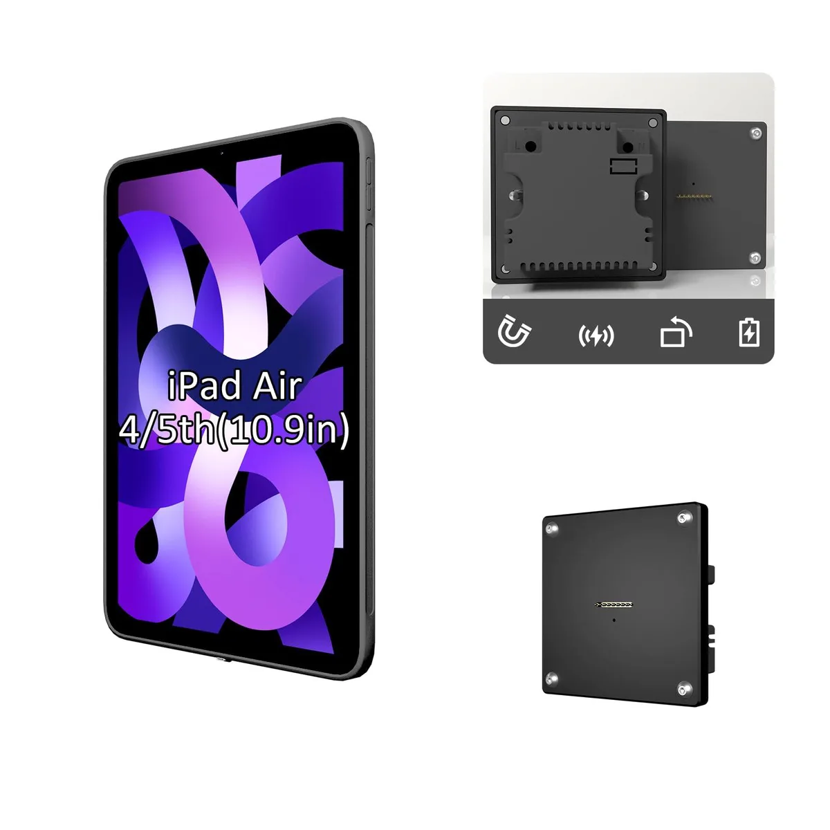 Zilvex Zilvex 15W Magnetic Wall Mount Dock for iPad Air 4/5 10.9in with Protective Case — product photo