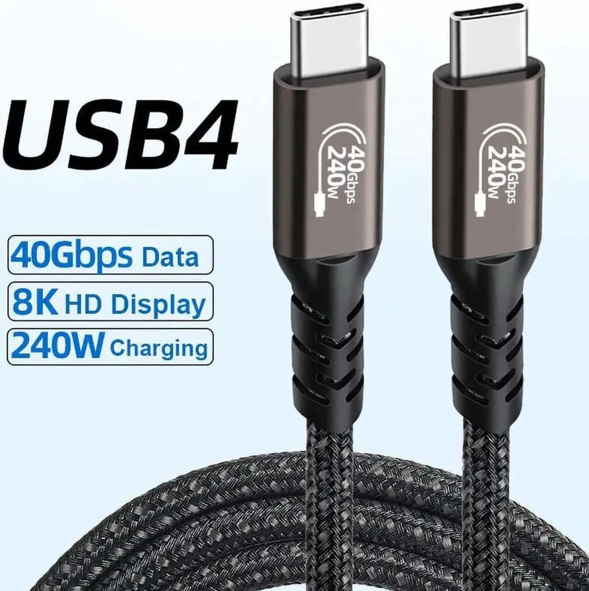 Vszerda Vszerda USB4 Thunderbolt cable 1.64ft 240W 40Gbps 8K — product photo