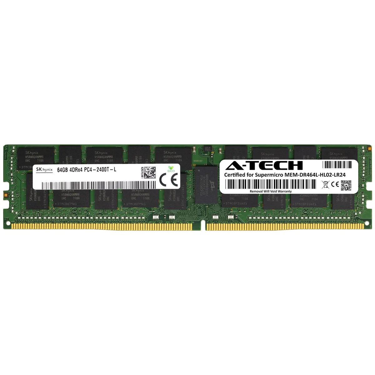 A-Tech A-Tech Supermicro Certified 64GB DDR4 2400 LRDIMM 4Rx4 ECC 1.2V 288-Pin Server Memory — product photo