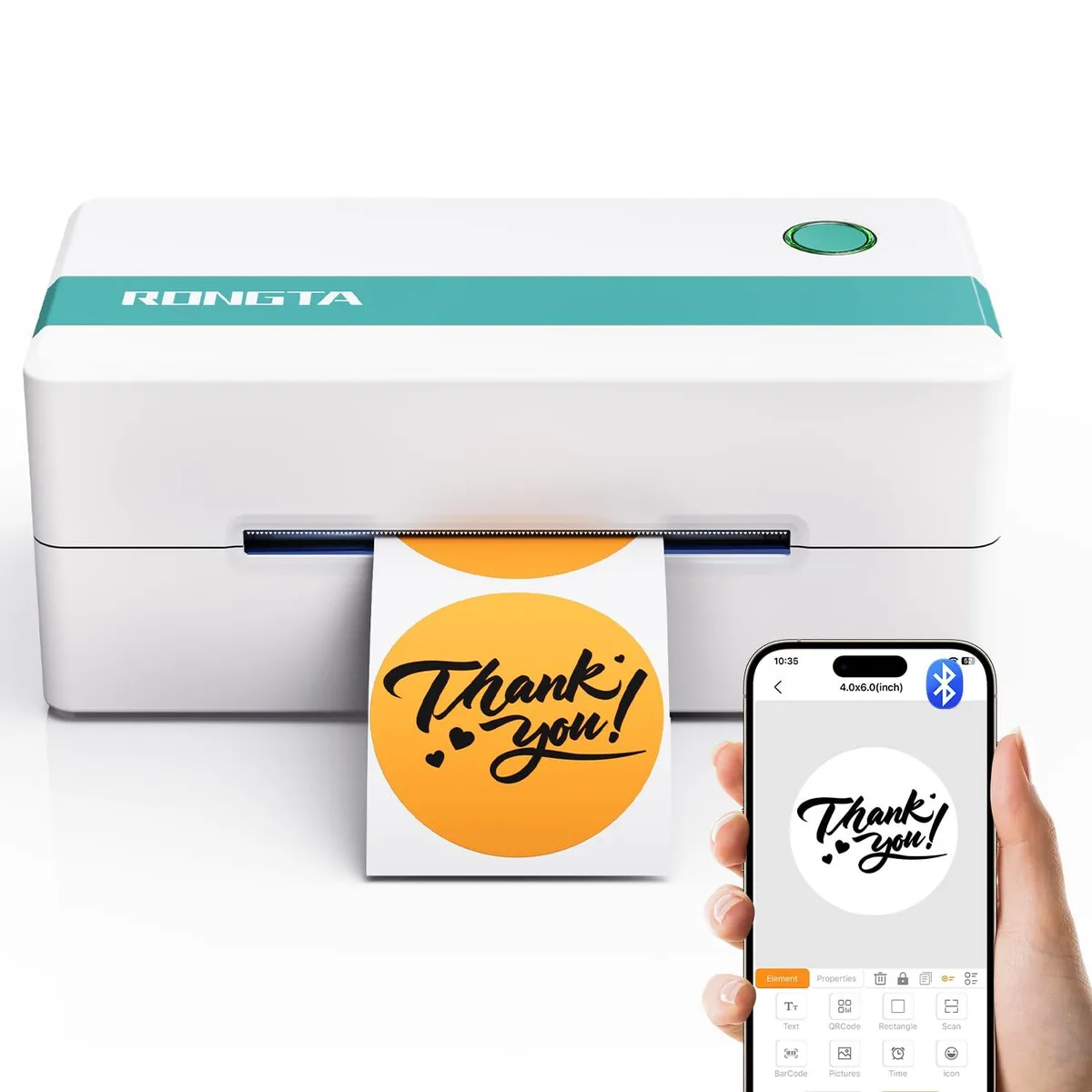  Rongta RP421A Thermal Label Printer Bluetooth 4x6 in — product photo