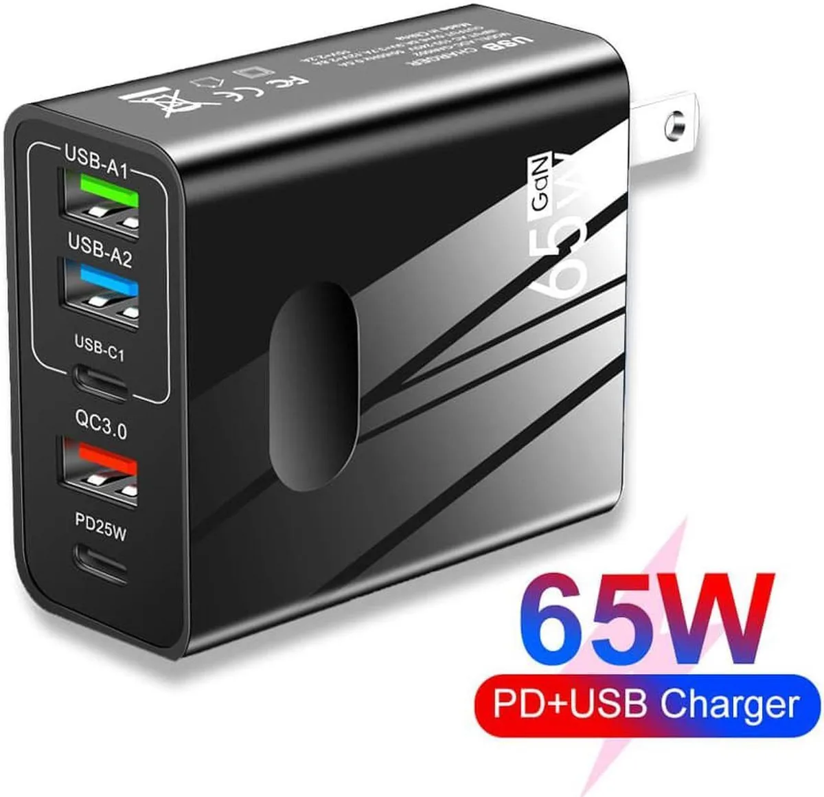 Aomoproing Aomoproing 65W 5-Port USB Charger Black — product photo