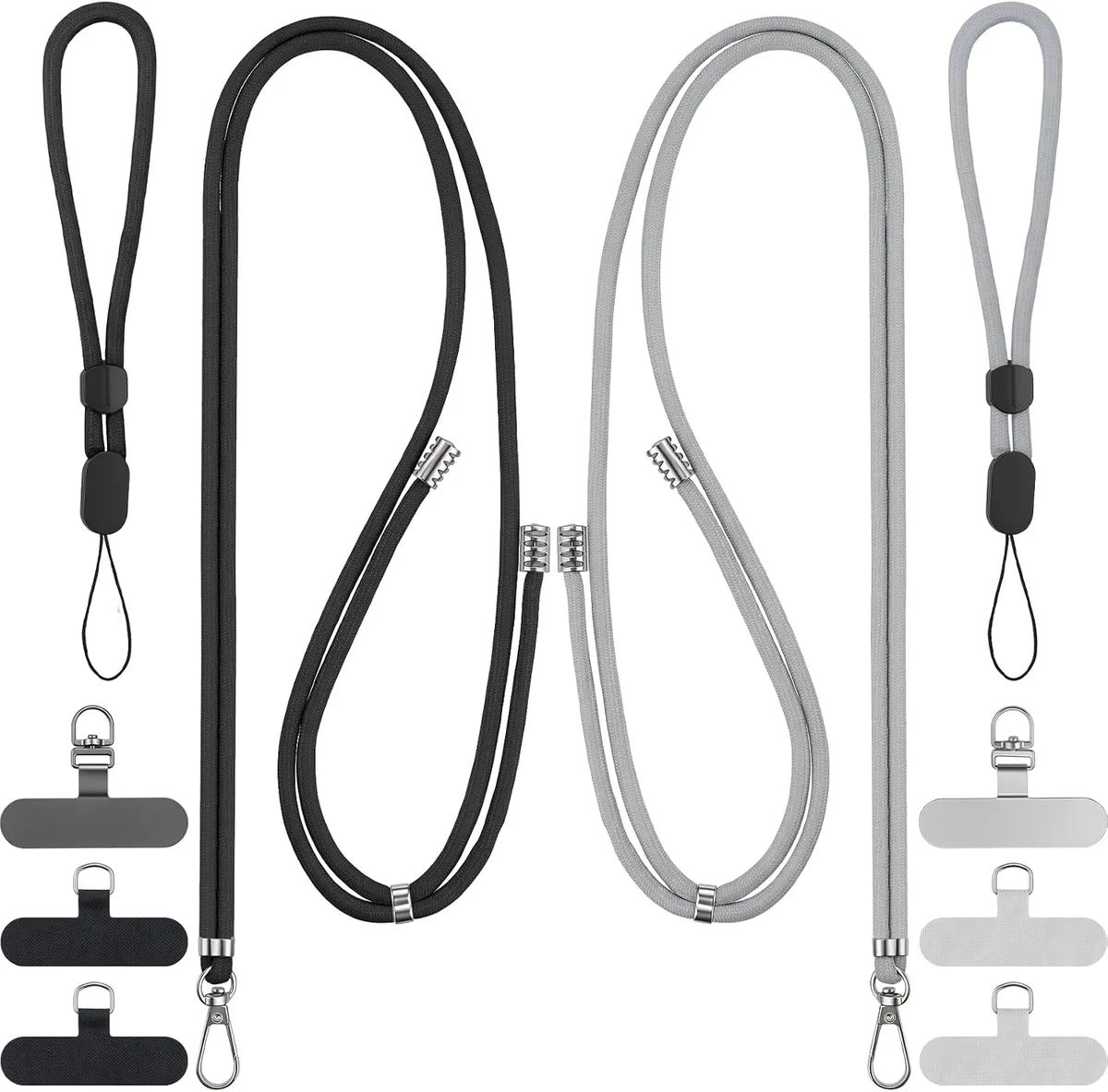 MCHOSE MCHOSE 10-Piece Phone Lanyard &amp; Wrist Strap Set Black Grey — product photo