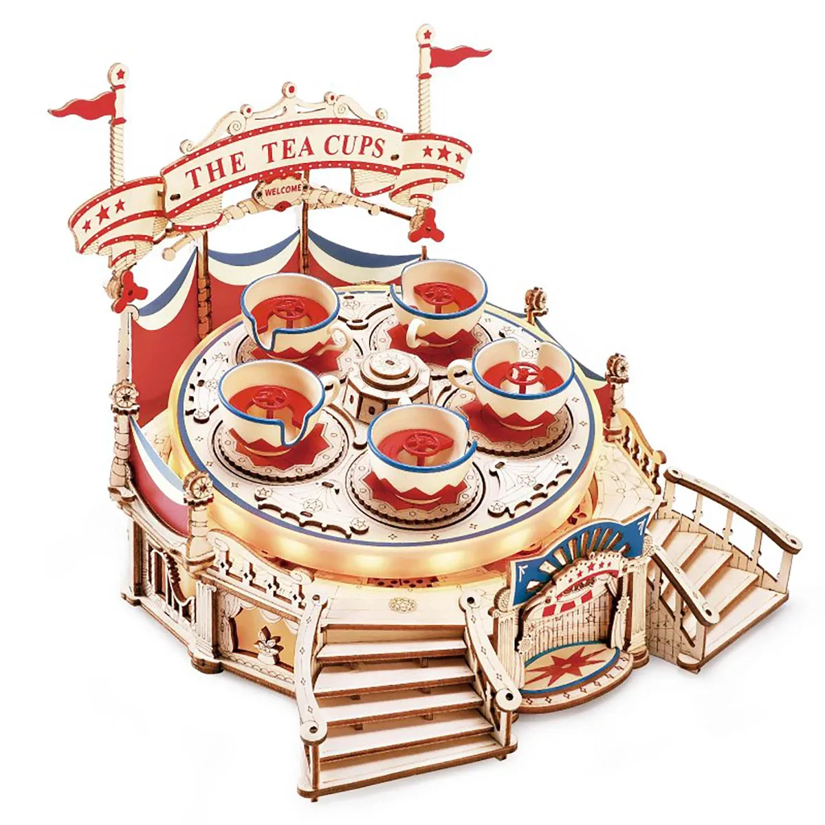 ROKR ROKR Tilt-A-Whirl LED Wooden Music Box Kit 280 Pieces 8.8 x 7.5 x 7.1 inches — product photo