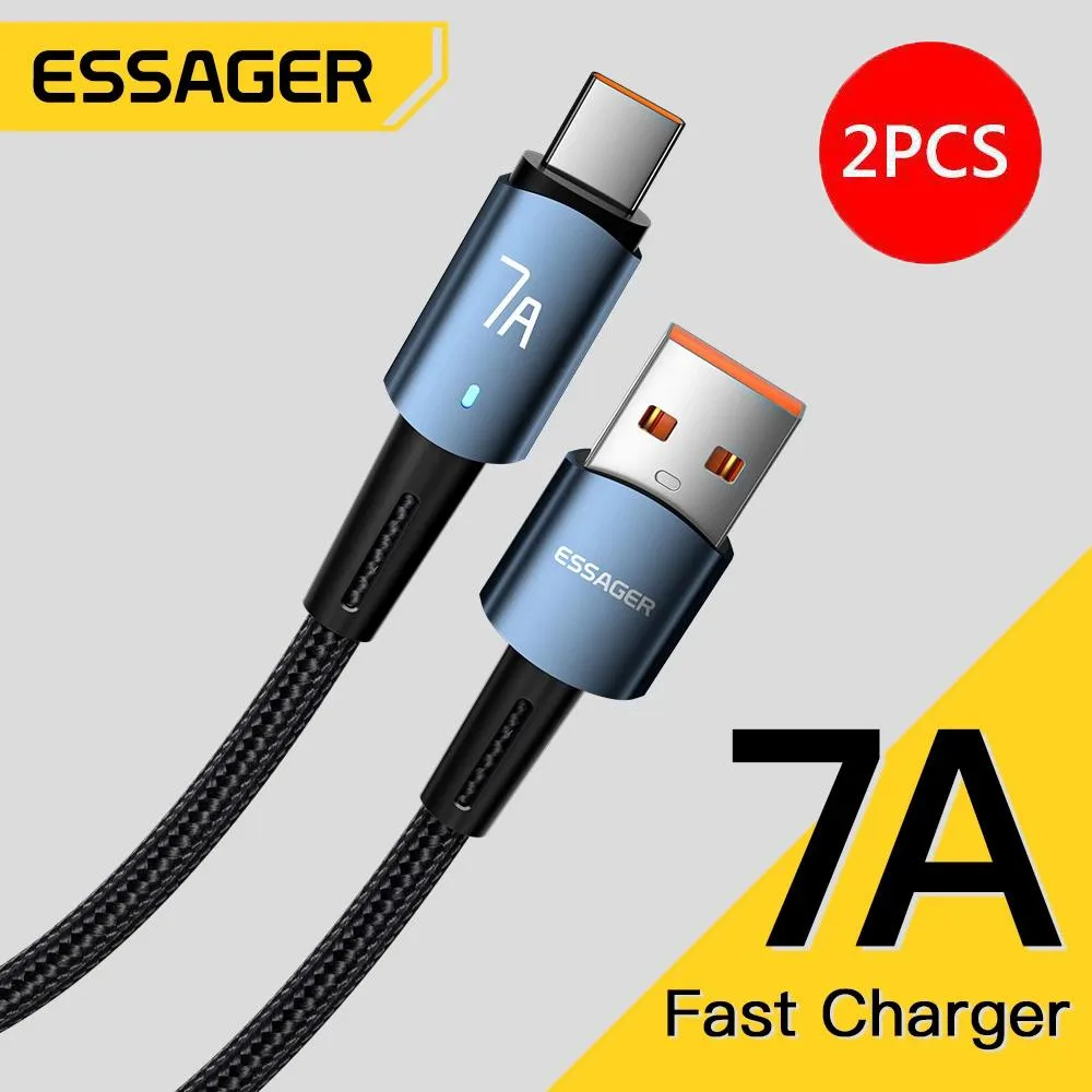 ESTONE ESTONE Essager CGA7A USB A to USB C Cable 80W 480Mbps Blue 6.6ft 2-Pack — product photo