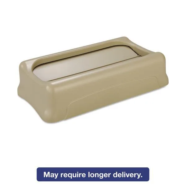 Rubbermaid Commercial Rubbermaid Commercial Slim Jim Swing Lid Beige 11.38x20.5x5in — product photo