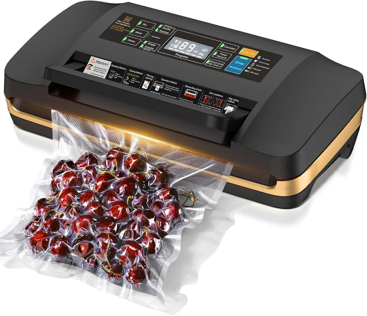  QIQIAOB SV608 Vacuum Sealer 95kPa 130W 120V Black — product photo