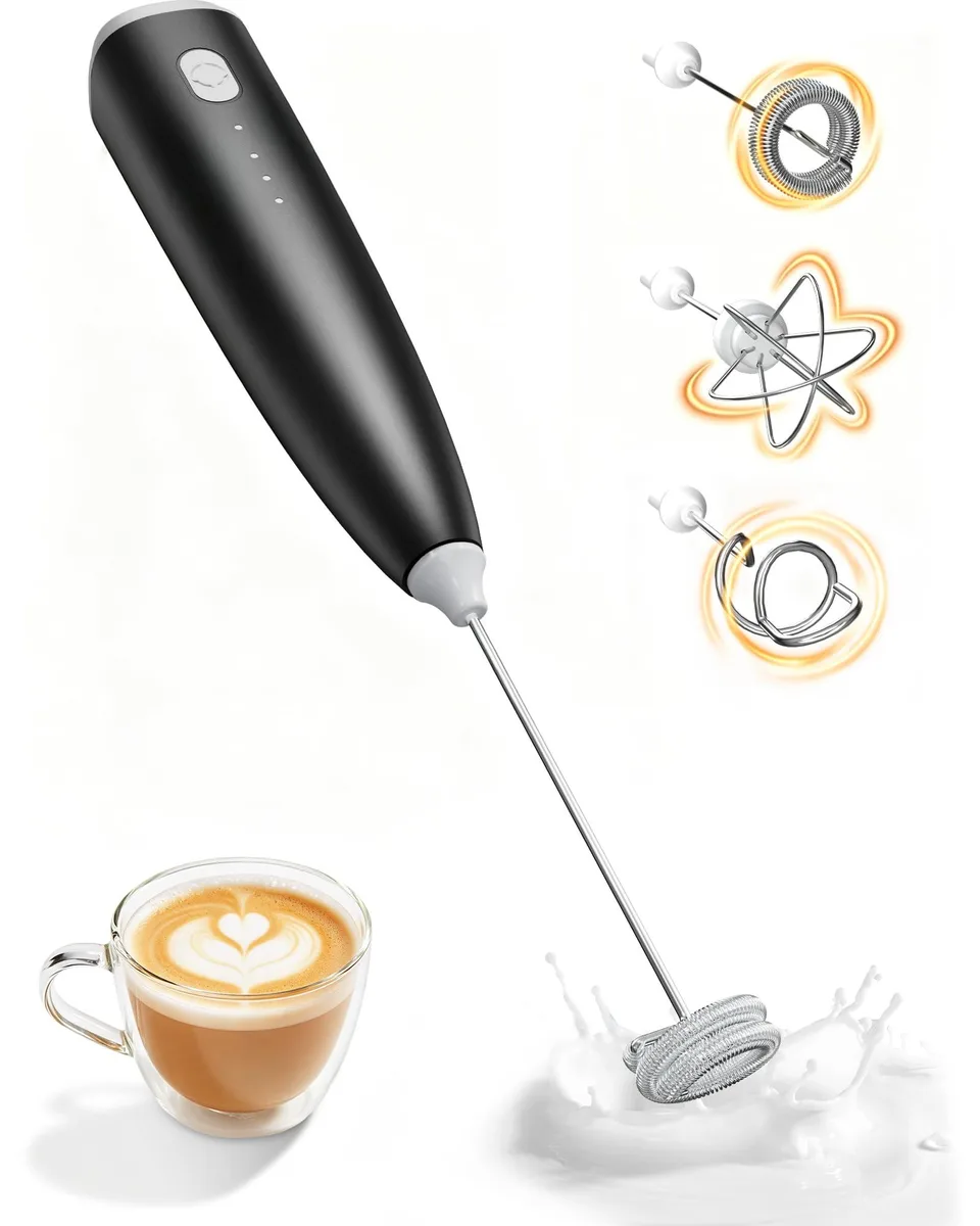  Brentwood Mezuu Milk Frother Handheld Rechargeable Black — product photo