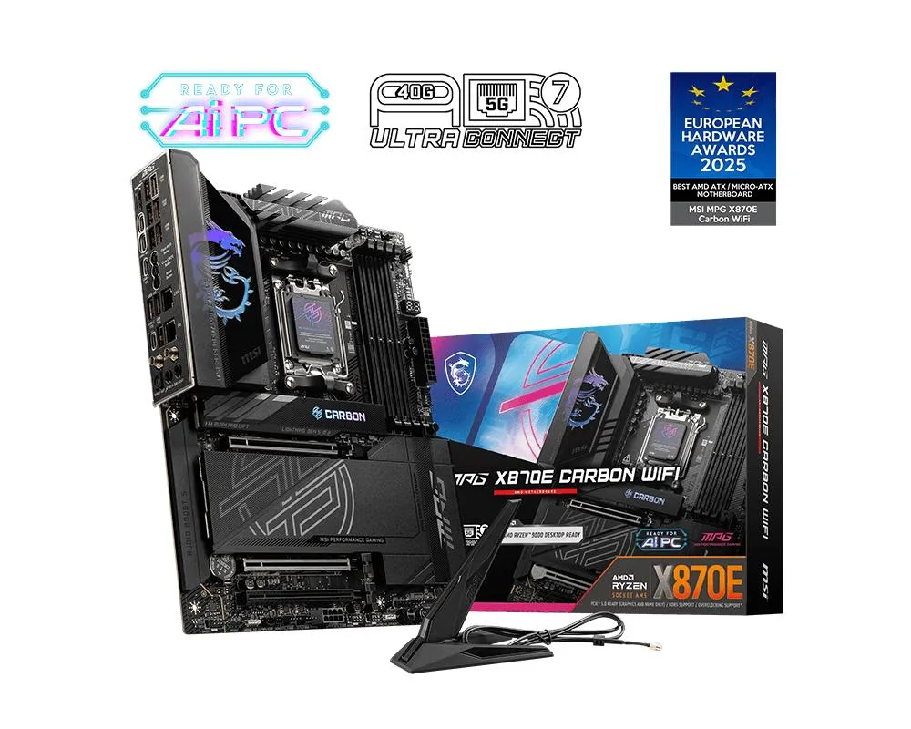 MSI MSI MPG X870E CARBON WIFI Dark AMD motherboard — product photo