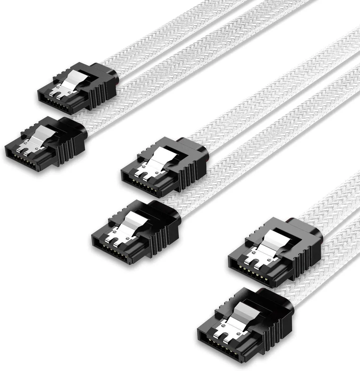 THE ORDINARY THE ORDINARY SATA Cable III 3-Pack 6Gbps Locking Latch 50cm White — product photo