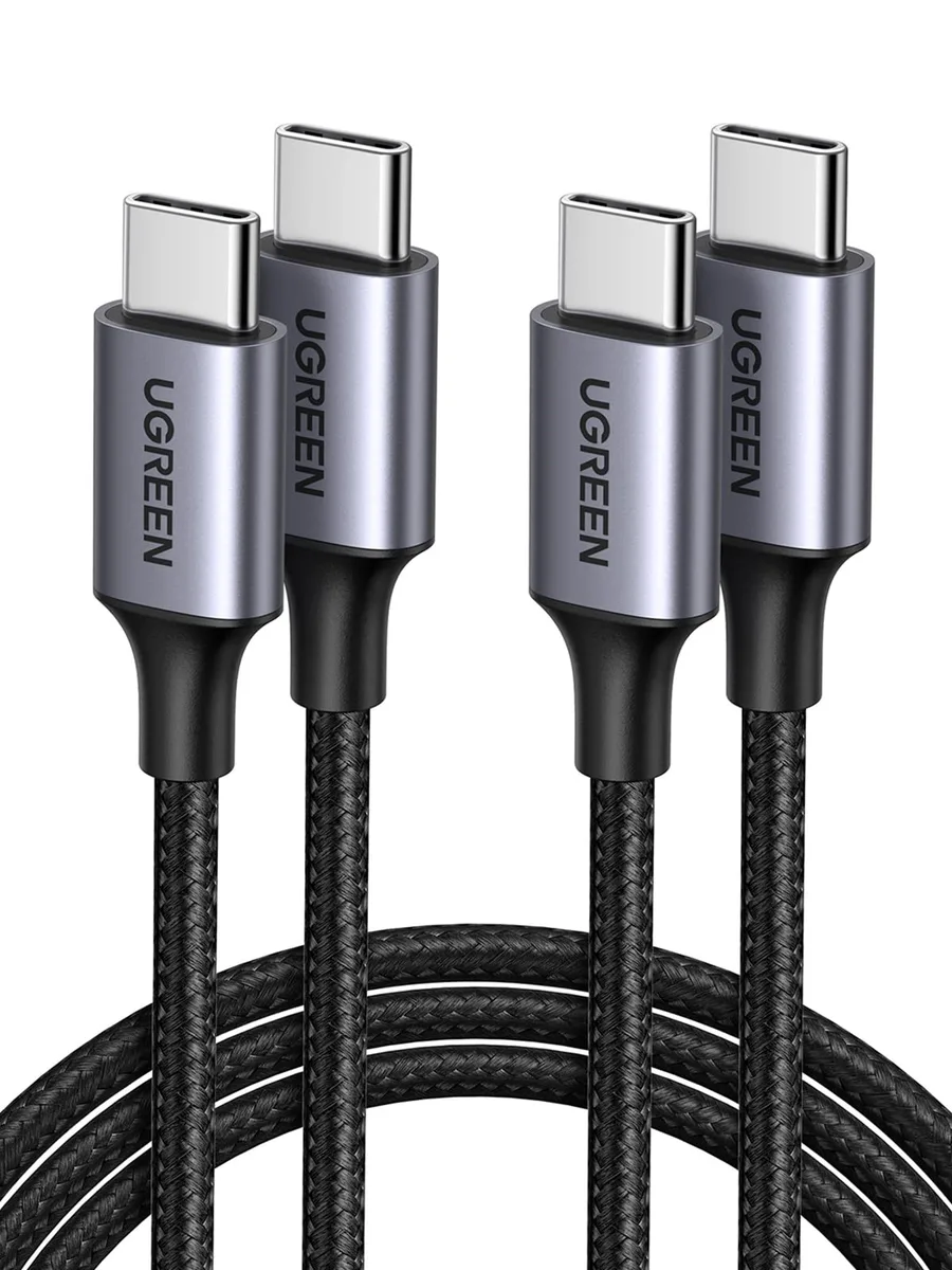Vszerda Vszerda USB C to USB C cable 60W 3.3ft 2-pack nylon braided 480Mbps black — product photo