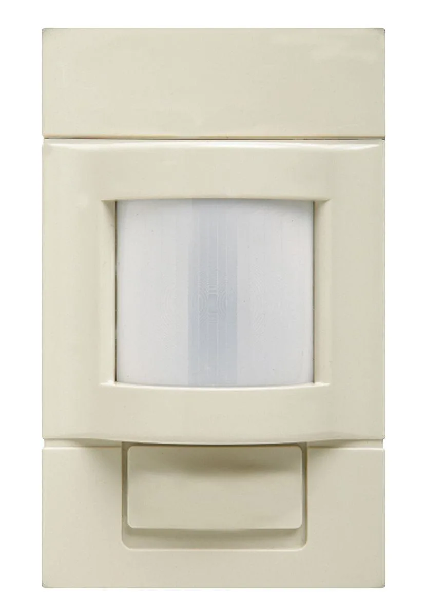 White wall-mount occupancy sensor with single button and photocell