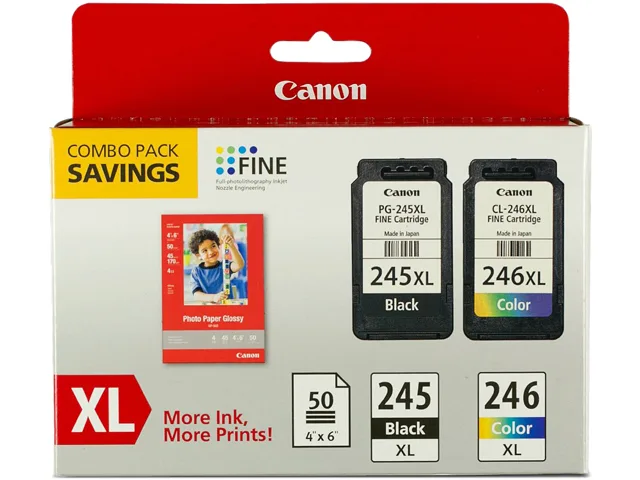 Canon Canon 8278B005 PG-245XL/CL-246XL Combo Pack — 2 Cartridges + 50 Photo Papers — product photo