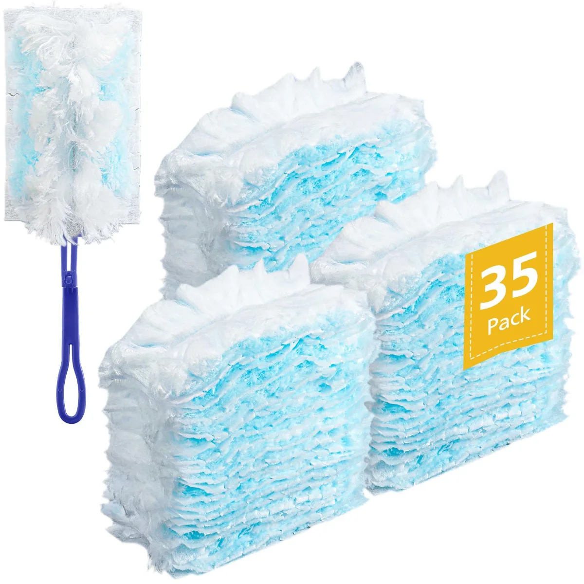 White disposable duster refills pack of 35 heavy duty heads
