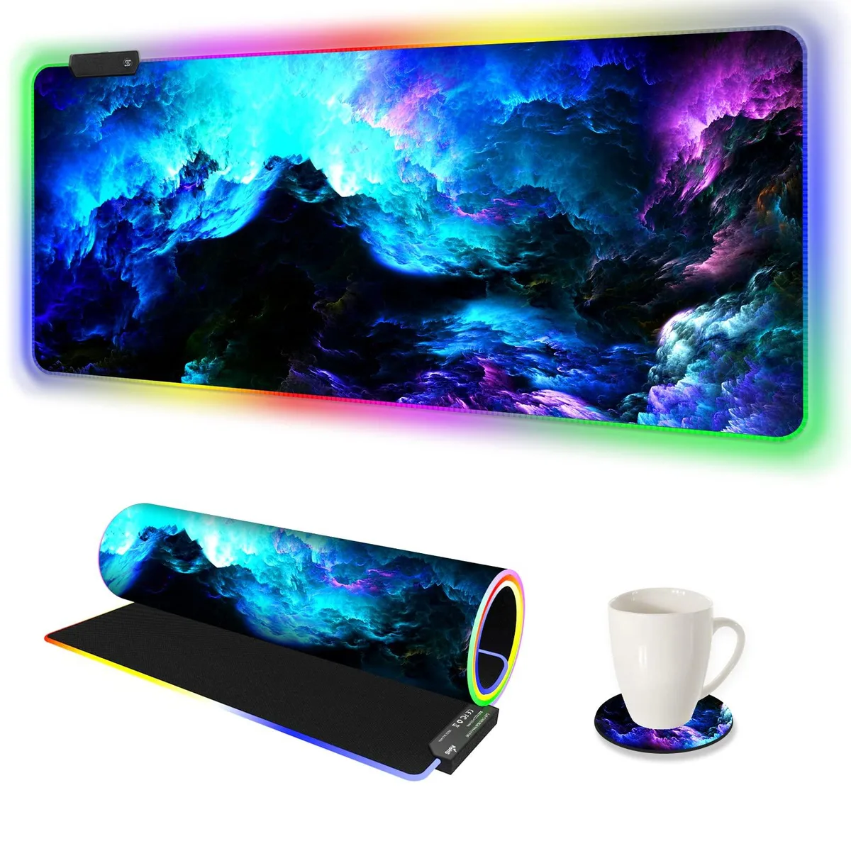  ARTSO RGB Mouse Pad 35.4x15.7 inch Fantasy Nebula Sky — product photo