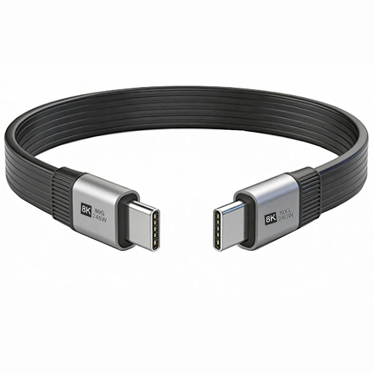 Fervit Fervit USB 5.0 80Gbps 240W 16K 8K 60Hz Flat Slim FPC Male to Male Extension Cable 20cm — product photo
