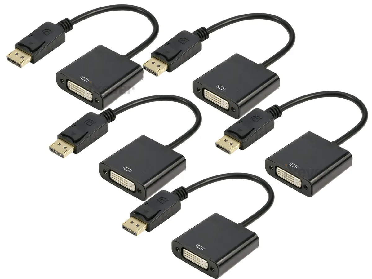 iXever iXever DP2DVI-5P DisplayPort 1.2 to DVI-I adapter 5-pack 1080p — product photo
