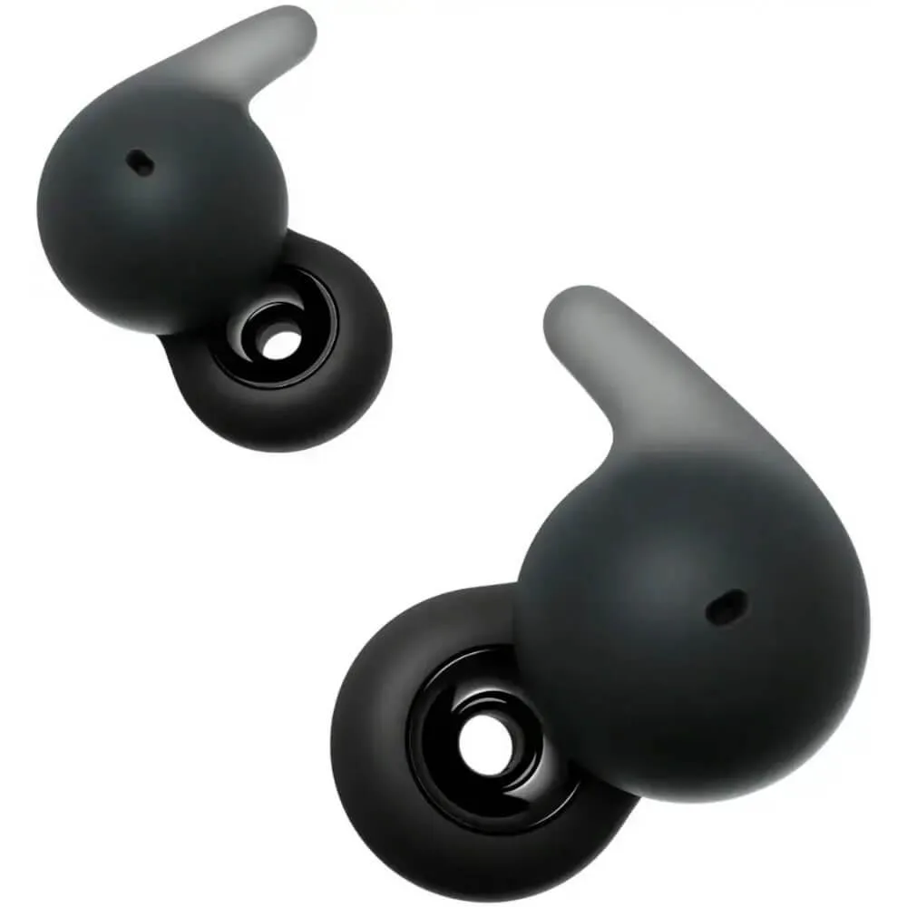 Black open-ring true wireless earbuds with Air Fitting Supporters