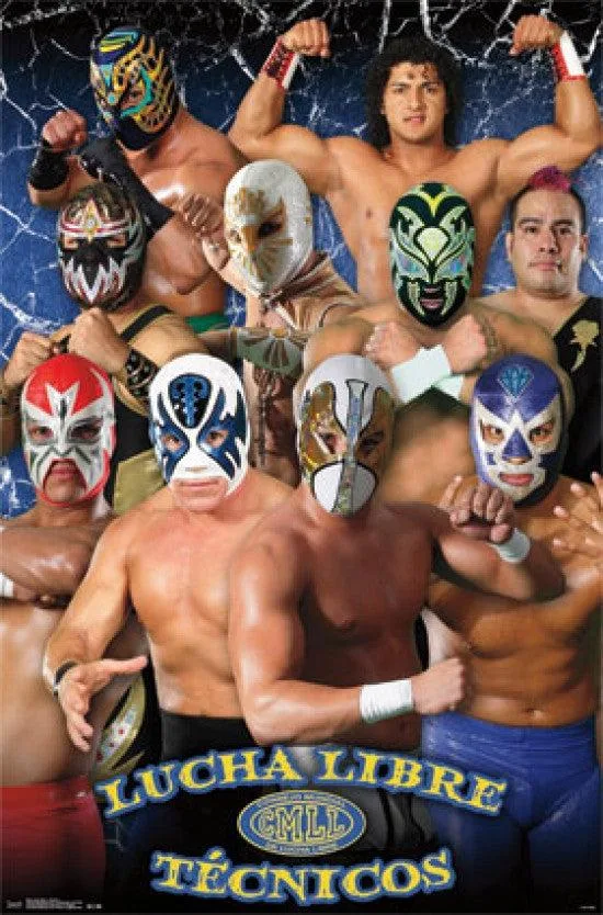 Poster print Lucha Libre Tecnicos 22 x 34 inches