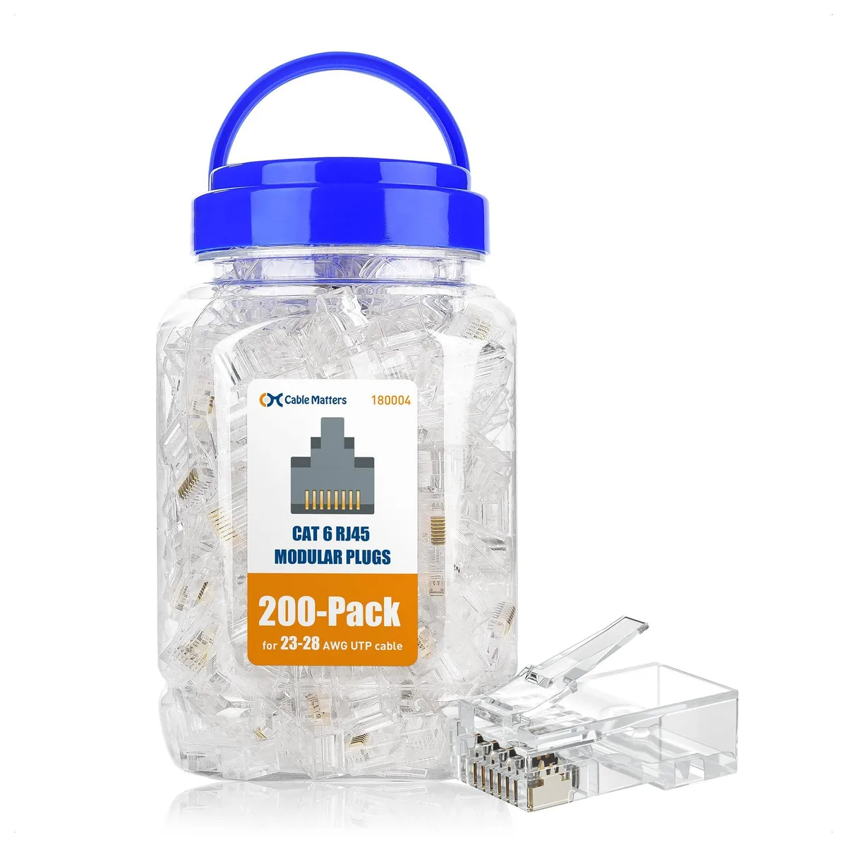  Zebra 180004x200 CAT6 RJ45 Modular Plugs 50µ Gold 200-Pack — product photo