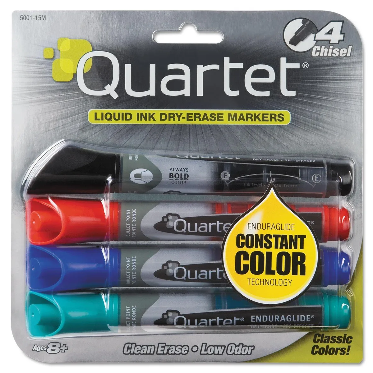  Quartet EnduraGlide Dry-Erase Markers Chisel Tip Assorted Classic Colors 4 Pack 5001M — product photo