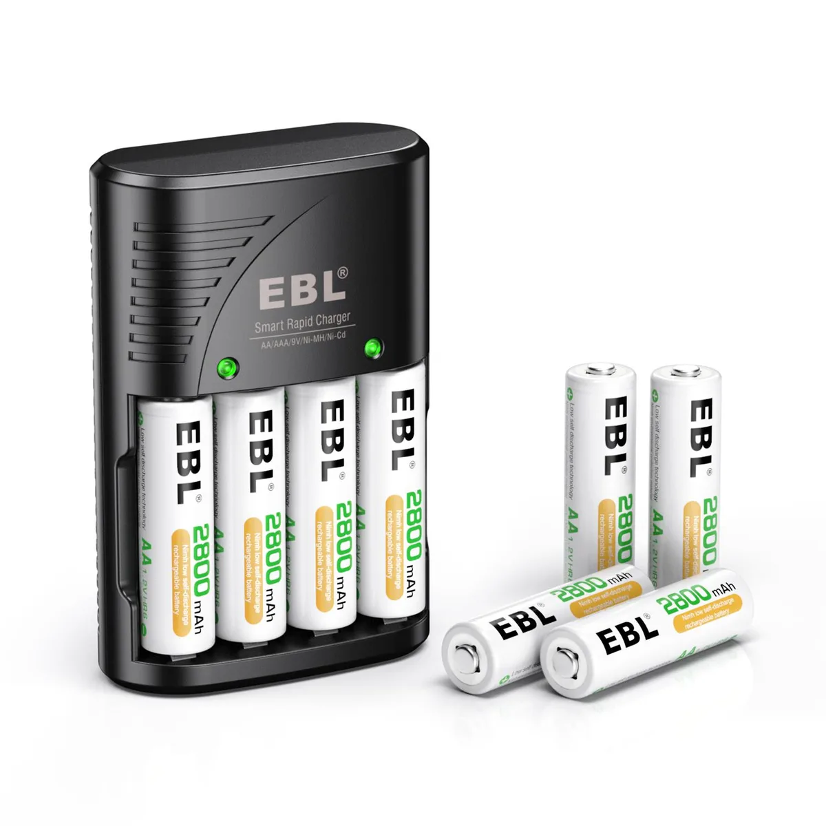Shenzhen Lepower Electronics Co., Ltd Shenzhen Lepower Electronics Co., Ltd EBL 8-pack AA 2800mAh Ni-MH batteries with charger — product photo
