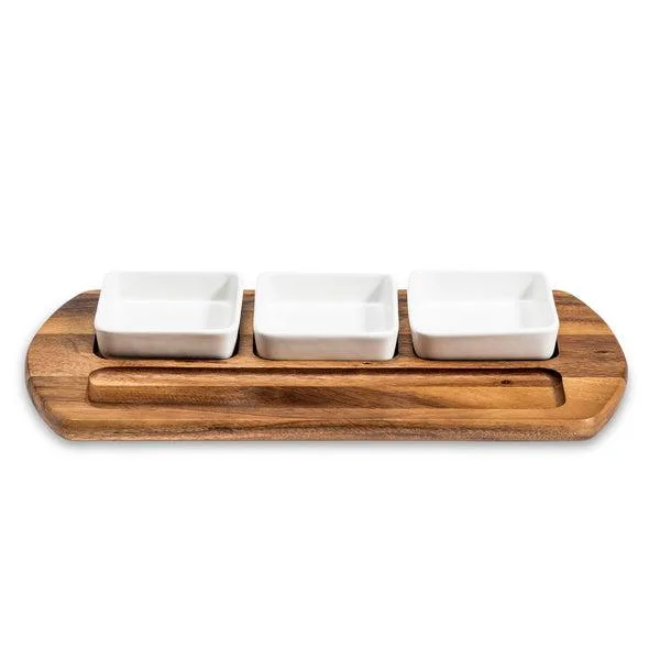 Kalmar Home Kalmar Home Charcuterie Serving Tray 18" White Bowls — product photo