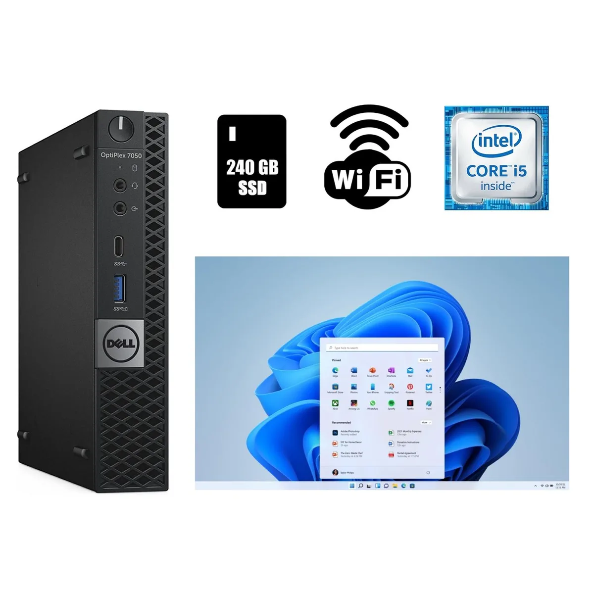 DELL Dell OptiPlex 7050 Micro Core i5 desktop PC 16GB DDR4 240GB SSD — product photo