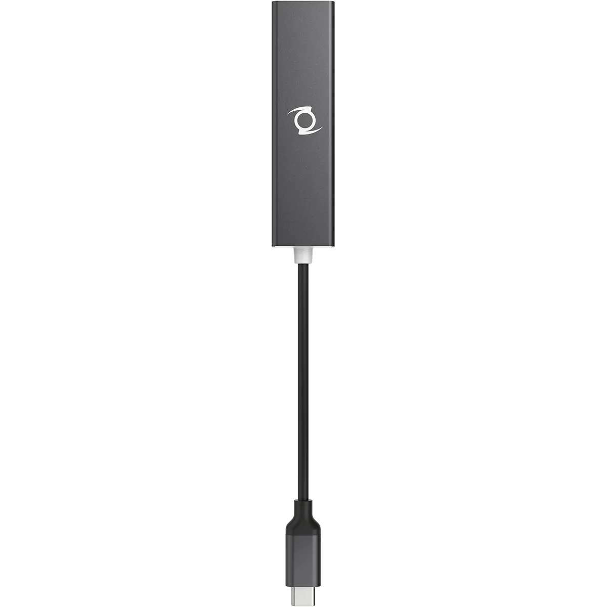 Compact black box with two HDMI ports and one USB-C port