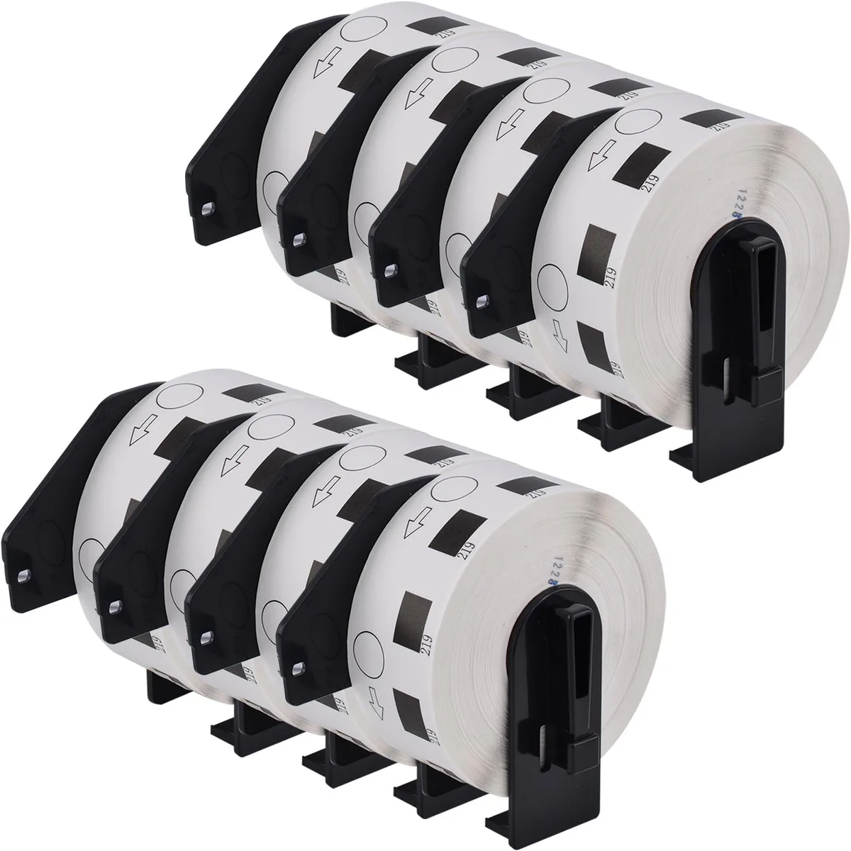 GREENCYCLE GREENCYCLE DK-1219 12mm Round Labels 8 Rolls 1200/Roll — product photo