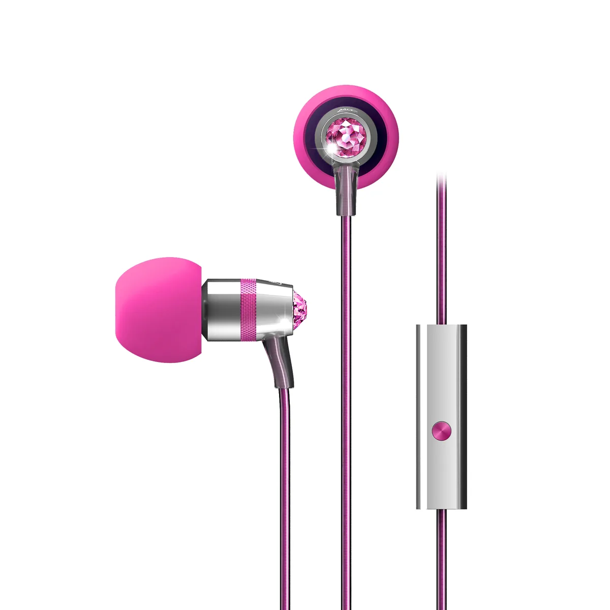 MEE Audio MEE Audio EP-M11J-PK-MEE Pink In-Ear Headphones with Swarovski Crystals — product photo