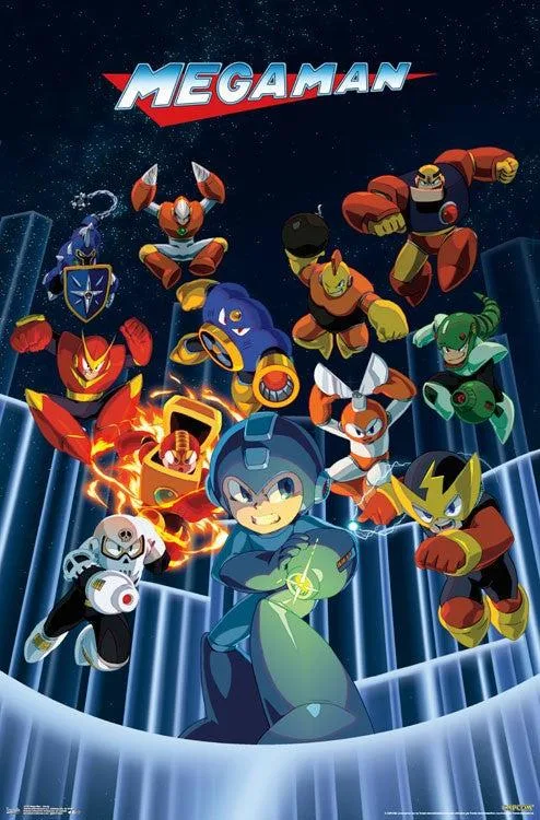 Mega Man group poster print 22 x 34 inches on heavy paper