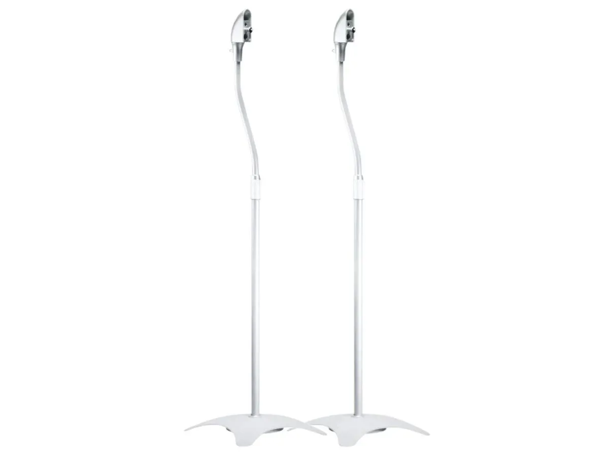 Monoprice Inc. Monoprice 103021 Silver Satellite Speaker Floor Stands Pair Height Adjustable 26.8 to 43.3 Inches — product photo